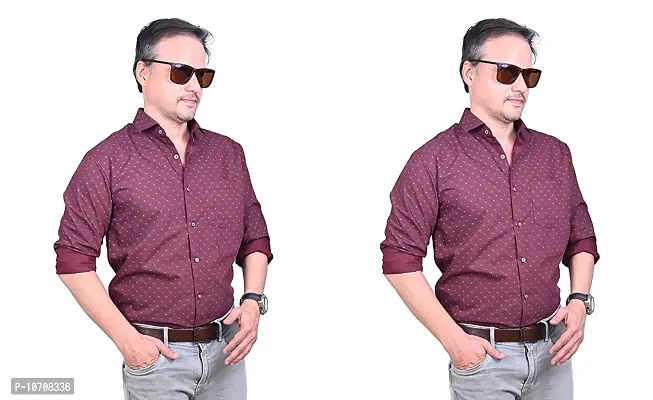 Stylish Fancy Cotton Casual Shirts Combo For Men Pack Of 2