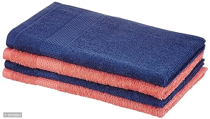 Anand Kumar Abhishek Kumar Solimo Cotton 2 Piece Hand Towel Set, 380 Gsm (Twilight Blue, Coral Pink)