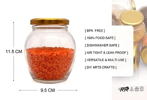 GOKRU Glass Container with Air-Tight Lid | Kitchen Accessories Items and Accessories | Container Jar for Ghee Pickle Dryfruits Tea Coffee Sugar (400ml, Set Of 6)-thumb1