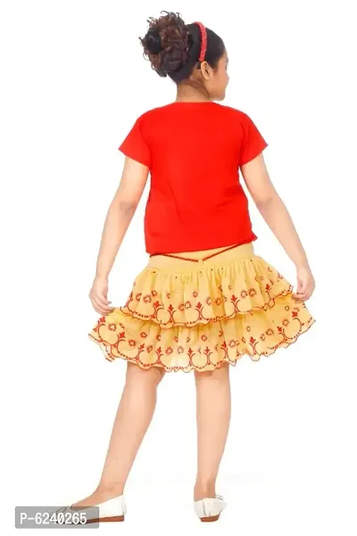 Trendy Rayon Top Skirt (Red BLUE) Age Start from 3 Years Old Child Girl to 10 Years Child Girl-thumb3