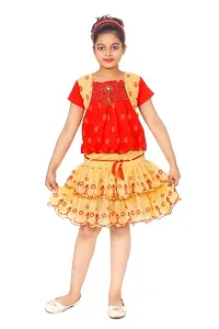 Trendy Rayon Top Skirt (Red BLUE) Age Start from 3 Years Old Child Girl to 10 Years Child Girl-thumb1