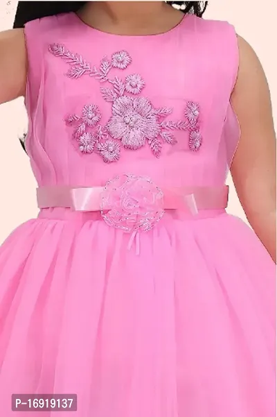 Pink color Net Frock Dress  Beautiful Kids girls-thumb3
