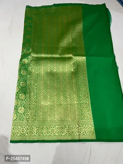 Elegant Green Art Silk Saree with Blouse piece For Women