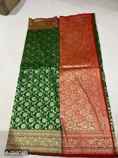 Elegant Green Art Silk Saree with Blouse piece For Women