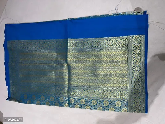 Elegant Blue Art Silk Saree with Blouse piece For Women