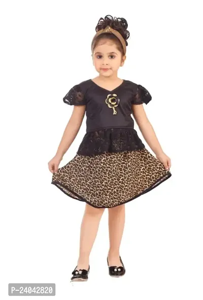 Stylish Fancy Cotton Blend Two Piece Dress For Girls