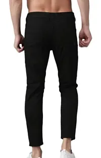 Elegant Black Denim Solid Jeans For Men-thumb1