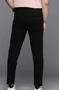 Elegant Black Denim Solid Jeans For Men-thumb2