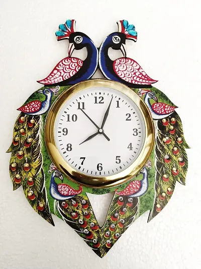 Trendy Peacock Wall Clock for Home Decor