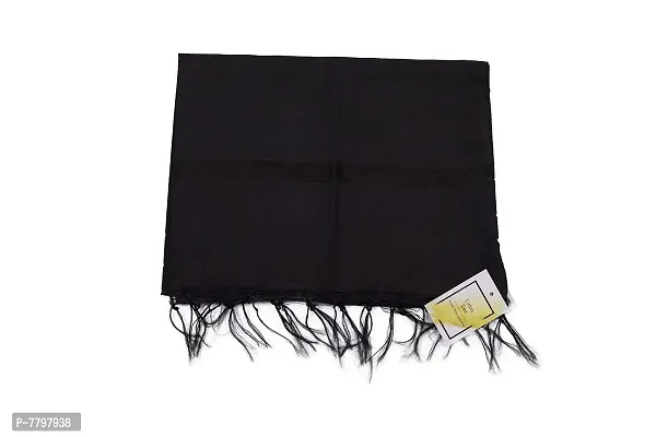 Urban DESI Art Silk Solid Dupatta for Women and Girls (Black).-thumb3