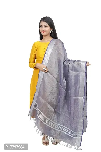 Urban desi Tissue Linen Dupatta for Women and Girls (Blue)-thumb2