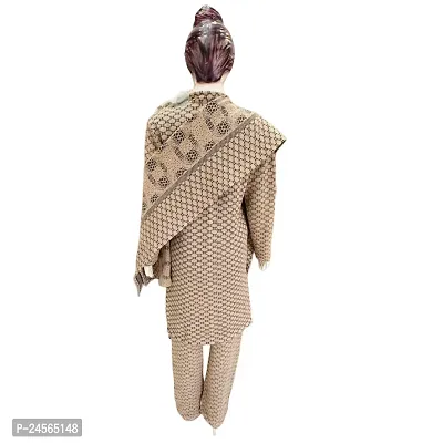 Stylish Wool Womens Multi Shades Kurta, Bottom and Dupatta Set-thumb3