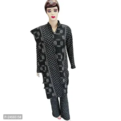 Stylish Wool Womens Multi Shades Kurta, Bottom and Dupatta Set-thumb0