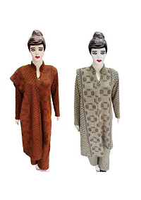 Stylish Wool Womens Multi Shades Kurta, Bottom and Dupatta Set Pack of 2-thumb1