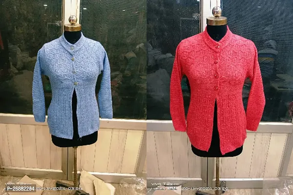 Classic Wool Cardigan Sweater for Women, Pack of 2