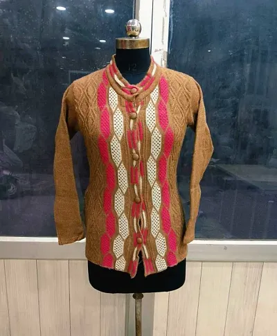 Classic Wool Cardigan Sweater for Women