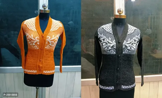 Classic Wool Cardigan Sweater for Women Set Of 2-thumb0