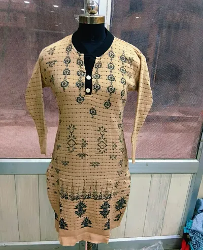 Straight Striped Woolen Kurta For Women