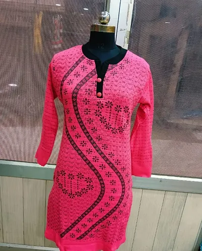 Straight Striped Woolen Kurta For Women