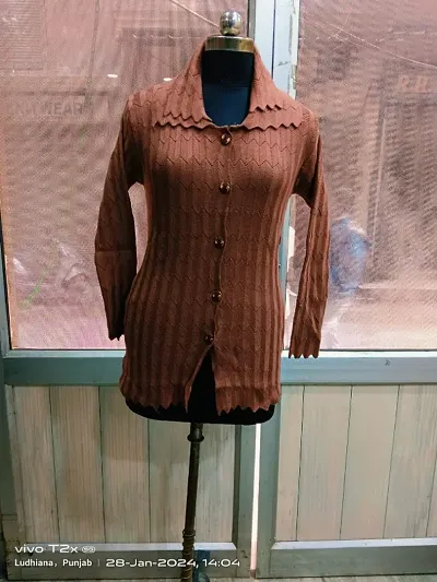 Classic Wool Cardigan Sweater for Women