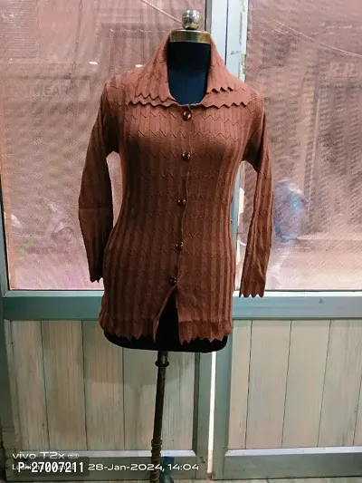 Classic Wool Cardigan Sweater for Women-thumb0