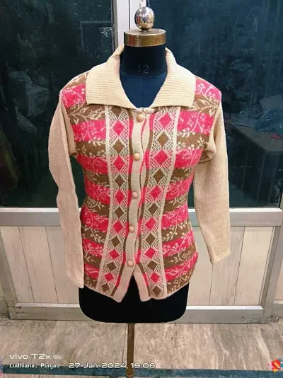 Classic Wool Cardigan Sweater for Women