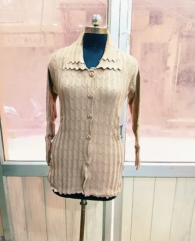 Classic Wool Cardigan Sweater for Women