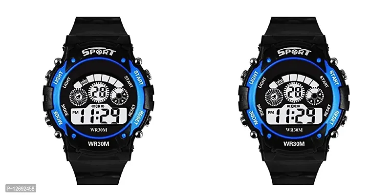 Stylish Fancy Leather Digital Watches For Men Pack Of 2