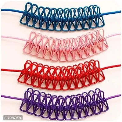 Elastic Cloth Hanging Rope for Cloth Drying with 12 Clips-thumb3