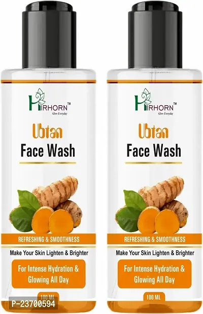 Natural Hirhorn Ubtan Natural For Dry Skin With Turmeric And Saffron For Tan Removal And Men And Women All Skin Types Face Wash Pack Of 2
