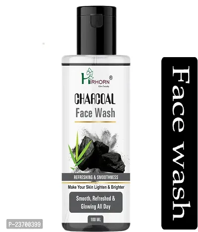 Natural Hirhorn Charcoal Ultra-Hydrating For Oil And Dirt Removal Men And Women All Skin Types Face Wash Pack Of 1