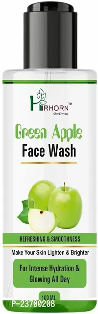Natural Hirhorn Green Apple Glow Foaming Facewash For Soft And Bright Skin Men And Women All Skin Types Face Wash Pack Of 1