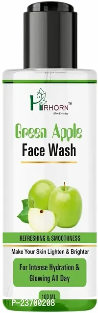 Natural Hirhorn Green Apple Glow Foaming Facewash For Soft And Bright Skin Men And Women All Skin Types Face Wash Pack Of 1-thumb0