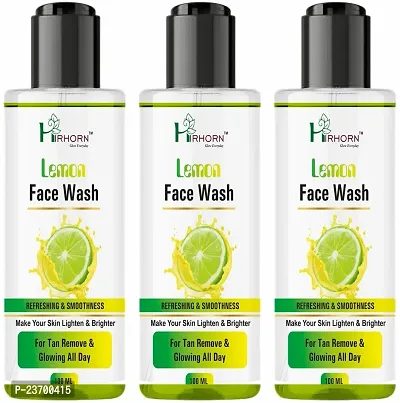 Natural Hirhorn Fruits Skin Lightening And Brightening Lemon Men And Women All Skin Types Face Wash Pack Of 3