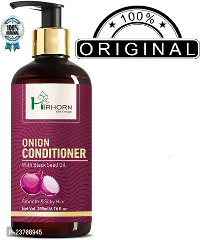 Hirhorn Onion Conditioner For Hair Growth and Anti Hairfall Sulphate And Chemical Free Conditioner For Men and Women Onion Hair Conditioner With Aloe Vera(200 Ml)