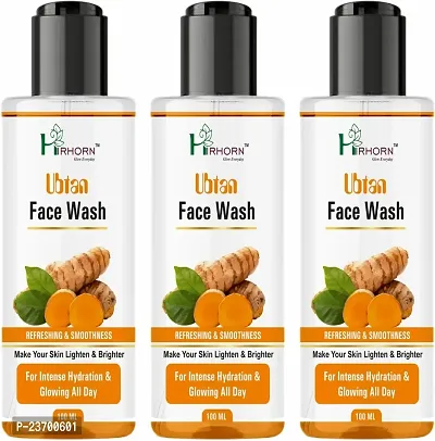 Natural Hirhorn Ubtan Foaming Soft Skin, Removes Dead Skin Cells Men And Women All Skin Types Face Wash Pack Of 3-thumb0