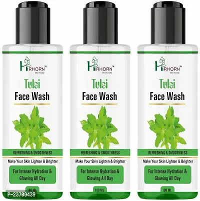 Natural Hirhorn Tulsi Enriched With Glycerin And Oil Control Formula Men And Womens Men And Women All Skin Types Face Wash Pack Of 3