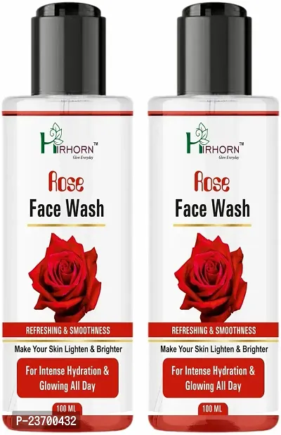 Natural Hirhorn Naturals English Rose  - Skin Lightening - No Parabens And Sulphates Men And Women All Skin Types Face Wash Pack Of 2