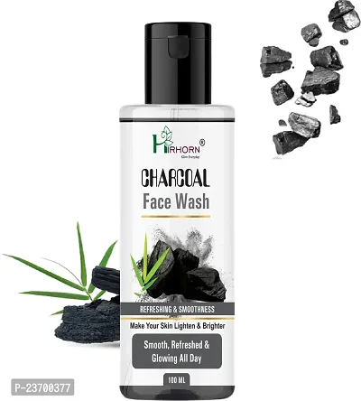 Natural Hirhorn Charcoal Cleansing Facewash Men And Women All Skin Types Face Wash Pack Of 1