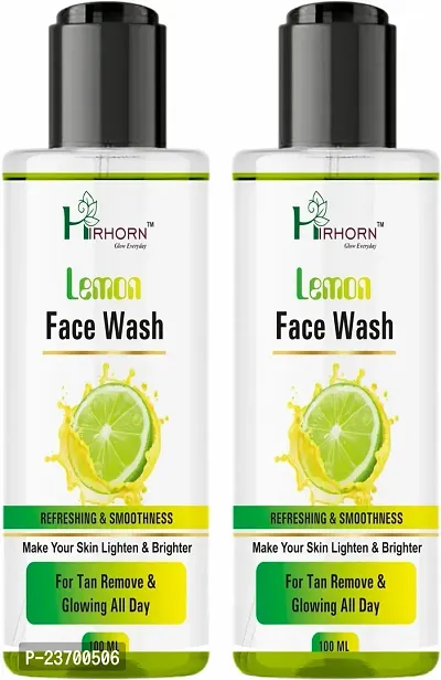 Natural Hirhorn Lemon Natural For Dry Skin With Turmeric And Saffron For Tan Removal And Men And Women All Skin Types Face Wash Pack Of 2