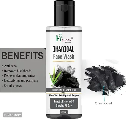 Natural Hirhorn Activated Charcoal Men And Women All Skin Types Face Wash Pack Of 1