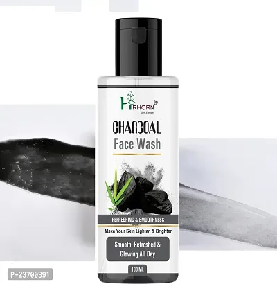 Natural Hirhorn Activated Charcoal Infused With Activated Charcoal Beads No Parabens Men And Women All Skin Types Face Wash Pack Of 1-thumb0