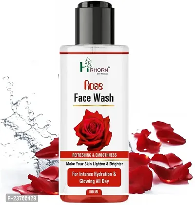 Natural Hirhorn Natural Rose For Cleansing And Toning - Infused With Rose Water Men And Women All Skin Types Face Wash Pack Of 1-thumb0