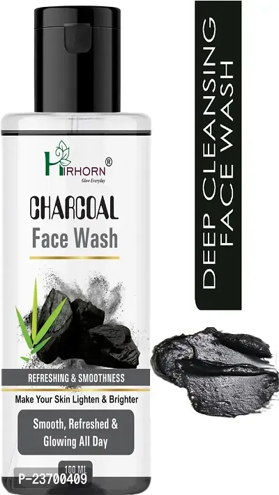 Natural Hirhorn Power Whitehirhorn Double Action Charcoal Men And Women All Skin Types Face Wash Pack Of 1