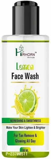 Natural Hirhorn Lemon Glow Foaming Facewash For Soft And Bright Skin Men And Women All Skin Types Face Wash Pack Of 1-thumb0