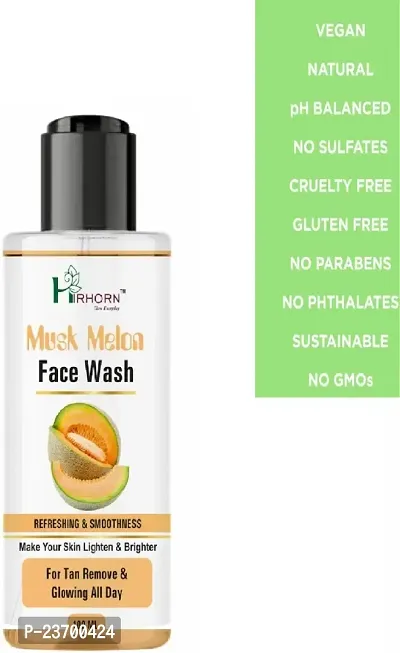 Natural Hirhorn Skin Refreshing Facial Musk Melon Wash Men And Women All Skin Types Face Wash Pack Of 1-thumb0