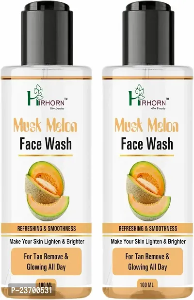 Natural Hirhorn Musk Melon Natural For Dry Skin With Turmeric And Saffron For Tan Removal And Men And Women All Skin Types Face Wash Pack Of 2
