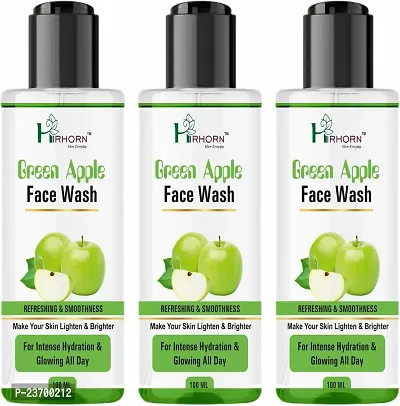 Natural Hirhorn Green Apple Natural For Dry Skin With Turmeric And Saffron For And Skinbrightening Men And Women All Skin Types Face Wash Pack Of 3