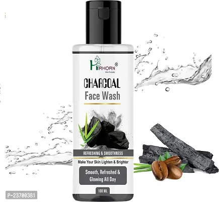 Natural Hirhorn Charcoal Provides Instant Glow,Enriched With Pure Carbon Men And Women All Skin Types Face Wash Pack Of 1-thumb0