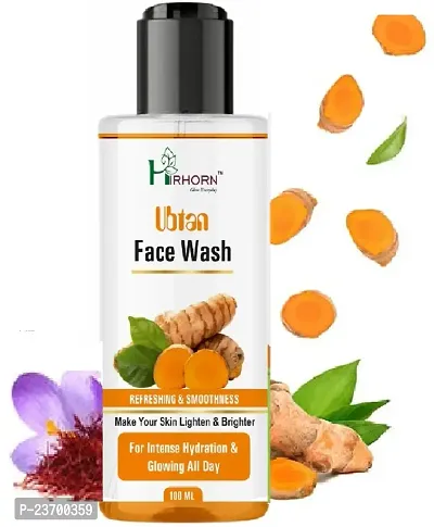 Natural Hirhorn Ubtan With Chickpea Flour, Turmeric, Saffron, Almond Extract, Rose Water Men And Women All Skin Types Face Wash Pack Of 1